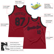 Загрузить изображение в средство просмотра галереи, Custom Maroon Black Authentic Throwback Basketball Jersey