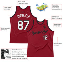 Загрузить изображение в средство просмотра галереи, Custom Maroon White-Black Authentic Throwback Basketball Jersey