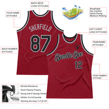 Charger l'image dans la galerie, Custom Maroon Black-Gray Authentic Throwback Basketball Jersey