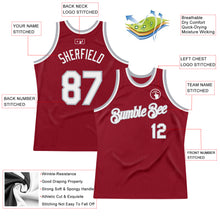 Загрузить изображение в средство просмотра галереи, Custom Maroon White-Gray Authentic Throwback Basketball Jersey