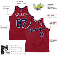 Загрузить изображение в средство просмотра галереи, Custom Maroon Navy-Gray Authentic Throwback Basketball Jersey
