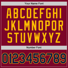 Загрузить изображение в средство просмотра галереи, Custom Maroon Navy-Gold Authentic Throwback Basketball Jersey