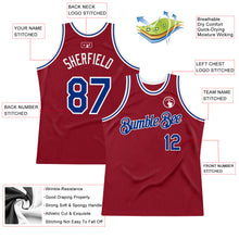 Загрузить изображение в средство просмотра галереи, Custom Maroon Royal-White Authentic Throwback Basketball Jersey