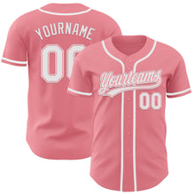 Load image into Gallery viewer, Custom Medium Pink White Authentic Baseball Jersey