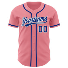 Load image into Gallery viewer, Custom Medium Pink Royal-White Authentic Baseball Jersey