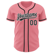 Load image into Gallery viewer, Custom Medium Pink Black-White Authentic Baseball Jersey