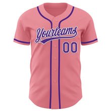 Load image into Gallery viewer, Custom Medium Pink Purple-White Authentic Baseball Jersey