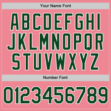 Load image into Gallery viewer, Custom Medium Pink Green-White Authentic Baseball Jersey
