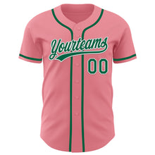 Load image into Gallery viewer, Custom Medium Pink Kelly Green-White Authentic Baseball Jersey