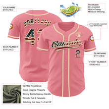 Load image into Gallery viewer, Custom Medium Pink Vintage USA Flag-Cream Authentic Baseball Jersey