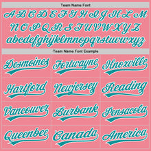 Load image into Gallery viewer, Custom Medium Pink Teal-White Authentic Baseball Jersey