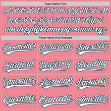 Load image into Gallery viewer, Custom Medium Pink Black-Light Blue Authentic Baseball Jersey