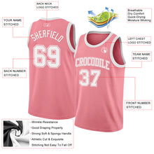Load image into Gallery viewer, Custom Medium Pink White Authentic Basketball Jersey