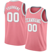 Load image into Gallery viewer, Custom Medium Pink White-Gray Authentic Basketball Jersey