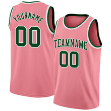 Load image into Gallery viewer, Custom Medium Pink Green-White Authentic Basketball Jersey