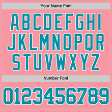 Load image into Gallery viewer, Custom Medium Pink Teal-White Authentic Basketball Jersey