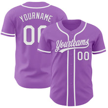 Load image into Gallery viewer, Custom Medium Purple White Authentic Baseball Jersey