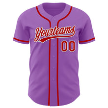 Load image into Gallery viewer, Custom Medium Purple Red-White Authentic Baseball Jersey