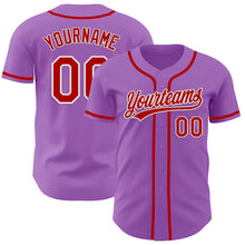 Load image into Gallery viewer, Custom Medium Purple Red-White Authentic Baseball Jersey