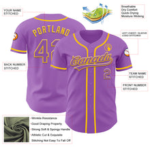 Load image into Gallery viewer, Custom Medium Purple Yellow Authentic Baseball Jersey
