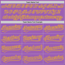 Load image into Gallery viewer, Custom Medium Purple Yellow Authentic Baseball Jersey