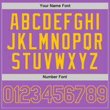 Load image into Gallery viewer, Custom Medium Purple Yellow Authentic Baseball Jersey