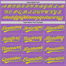 Load image into Gallery viewer, Custom Medium Purple Teal-Yellow Authentic Baseball Jersey