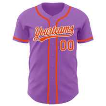 Load image into Gallery viewer, Custom Medium Purple Orange-White Authentic Baseball Jersey