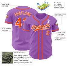 Load image into Gallery viewer, Custom Medium Purple Orange-White Authentic Baseball Jersey