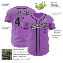 Load image into Gallery viewer, Custom Medium Purple Black-Gray Authentic Baseball Jersey