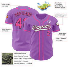 Load image into Gallery viewer, Custom Medium Purple Pink-Black Authentic Baseball Jersey