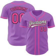 Load image into Gallery viewer, Custom Medium Purple Pink-Black Authentic Baseball Jersey