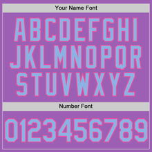 Load image into Gallery viewer, Custom Medium Purple Light Blue-Pink Authentic Baseball Jersey