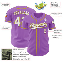 Load image into Gallery viewer, Custom Medium Purple White-Old Gold Authentic Baseball Jersey