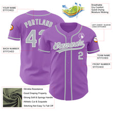 Load image into Gallery viewer, Custom Medium Purple Gray-White Authentic Baseball Jersey