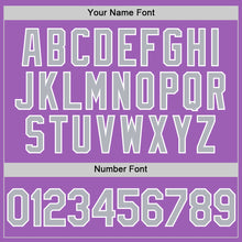 Load image into Gallery viewer, Custom Medium Purple Gray-White Authentic Baseball Jersey