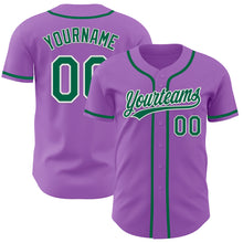 Load image into Gallery viewer, Custom Medium Purple Kelly Green-White Authentic Baseball Jersey