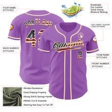 Load image into Gallery viewer, Custom Medium Purple Vintage USA Flag-Cream Authentic Baseball Jersey