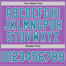 Load image into Gallery viewer, Custom Medium Purple Teal-White Authentic Baseball Jersey