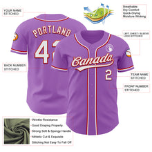 Load image into Gallery viewer, Custom Medium Purple White-Red Authentic Baseball Jersey