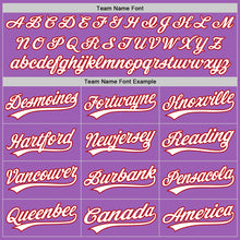 Load image into Gallery viewer, Custom Medium Purple White-Red Authentic Baseball Jersey