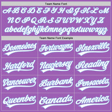 Load image into Gallery viewer, Custom Medium Purple White-Light Blue Authentic Baseball Jersey
