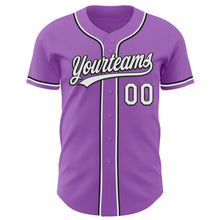 Load image into Gallery viewer, Custom Medium Purple White-Black Authentic Baseball Jersey