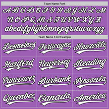 Load image into Gallery viewer, Custom Medium Purple White-Black Authentic Baseball Jersey