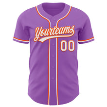Load image into Gallery viewer, Custom Medium Purple White-Orange Authentic Baseball Jersey