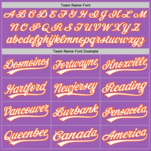 Load image into Gallery viewer, Custom Medium Purple White-Orange Authentic Baseball Jersey