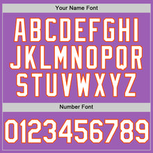 Load image into Gallery viewer, Custom Medium Purple White-Orange Authentic Baseball Jersey