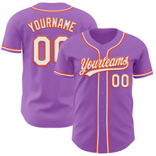 Load image into Gallery viewer, Custom Medium Purple White-Orange Authentic Baseball Jersey