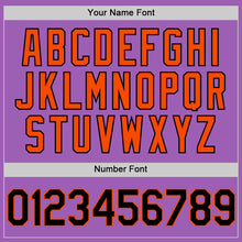 Load image into Gallery viewer, Custom Medium Purple Black-Orange Authentic Baseball Jersey