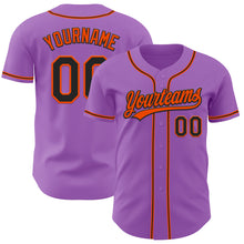 Load image into Gallery viewer, Custom Medium Purple Black-Orange Authentic Baseball Jersey